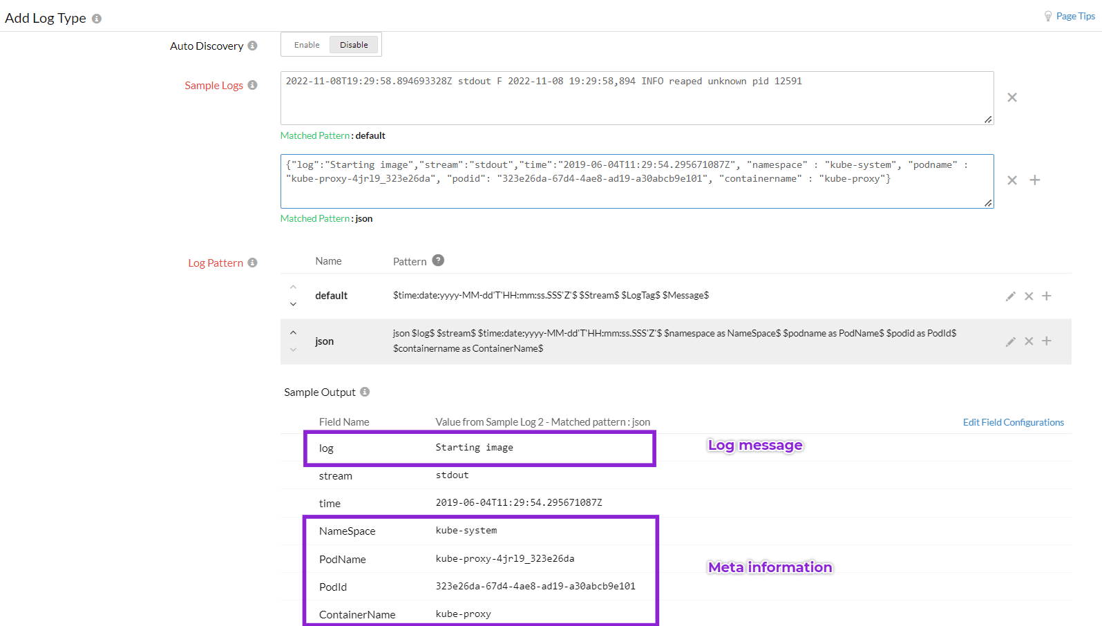 kubernetes-log-pattern Kubernetes log pattern